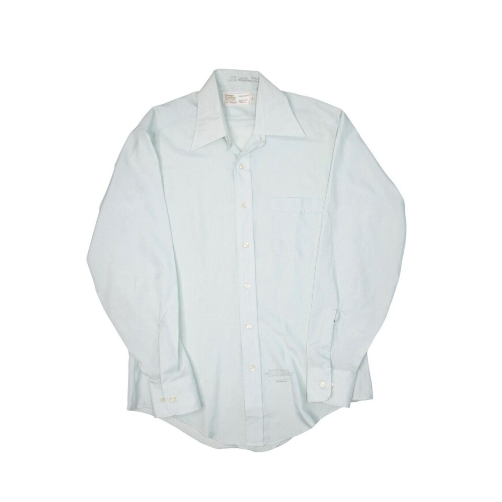 Vintage Sears Shirt Mens 15.5 Blue Long Sleeve Button Up Comfort Mens Store